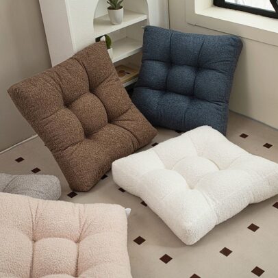 เบาะรองนั่งหนา 40*40-50*50ซม. เบาะทาทามิ เบาะสีครบทุกสี 5 ชิ้น เบาะกำมะหยี่