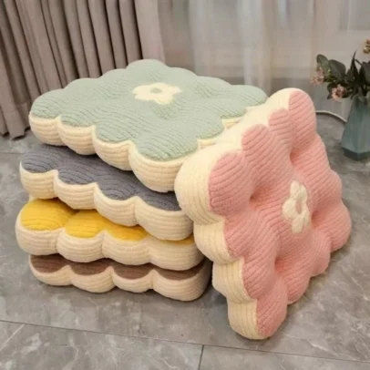 เบาะรองนั่งครบทุกสี 5 ชิ้น 40x40cm เบาะนั่งพื้น เบาะรองนั่งเก้าอี้ ใช้พิงหลังได้ ลวดลายดอกไม้ หนานุ่มนั่งสบาย