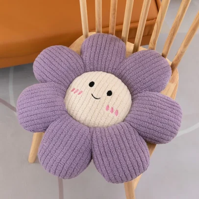 เบาะรองนั่งสีม่วงอ่อน 40x40cm เบาะนั่งพื้น เบาะรองนั่งเก้าอี้ ใช้พิงหลังได้ ลวดลายดอกไม้ หนานุ่มนั่งสบาย